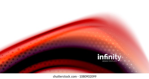 Vector 3d fluid colors wave background, flowing abstract shape with dotted texture, liquid mixed rainbow colors