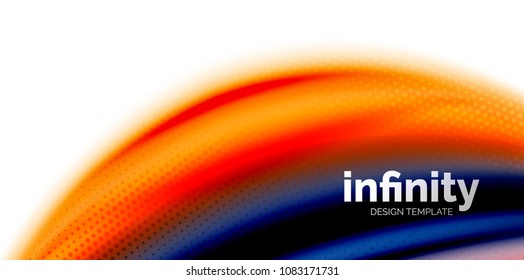 Vector 3d fluid colors wave background, flowing abstract shape with dotted texture, liquid mixed rainbow colors
