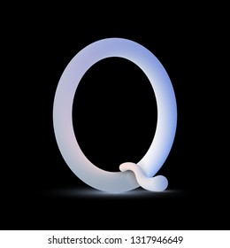 The vector 3d fluid letter Q on black background
