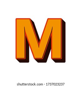 LETRA M DE FUENTE 3D DEL VECTOR