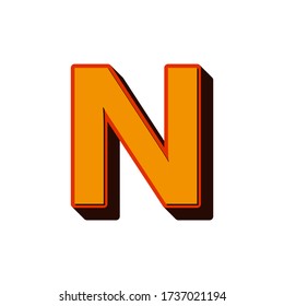 VECTOR 3D FONT LETTER N