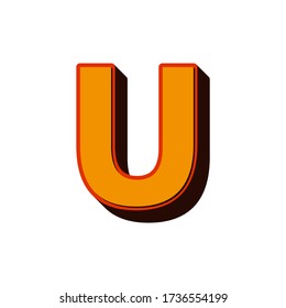 Vector 3d font letter u stock vector royalty free 1736554199