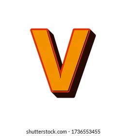 VECTOR 3D FONT LETTER V