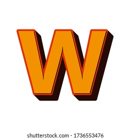 VECTOR 3D FONT LETTER W