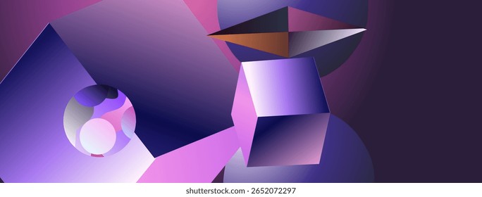 Vector 3d geometric abstract background, origami style with gradient colors