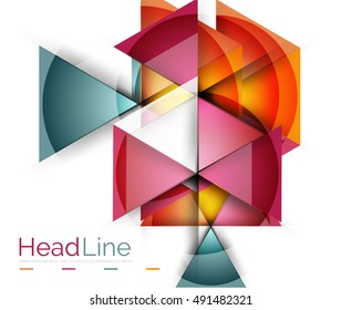 Vector 3d geometric abstract background, triangle template