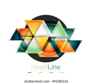 Vector 3d geometric abstract background, triangle template