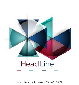 Vector 3d geometric abstract background, triangle template