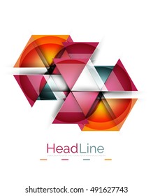 Vector 3d geometric abstract background, triangle template