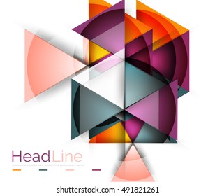 Vector 3d geometric abstract background, triangle template