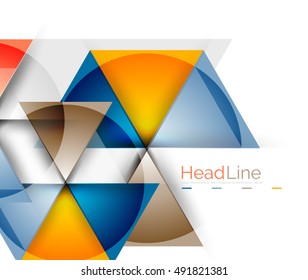 Vector 3d geometric abstract background, triangle template
