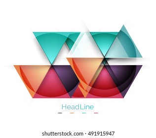 Vector 3d geometric abstract background, triangle template