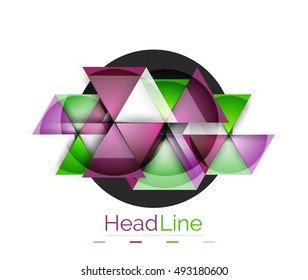 Vector 3d geometric abstract background, triangle template