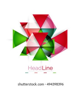 Vector 3d geometric abstract background, triangle template