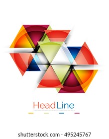 Vector 3d geometric abstract background, triangle template