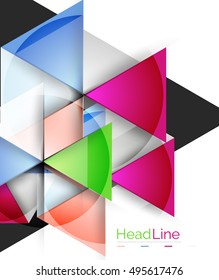 Vector 3d geometric abstract background, triangle template