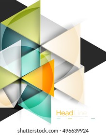 Vector 3d geometric abstract background, triangle template