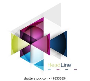 Vector 3d geometric abstract background, triangle template