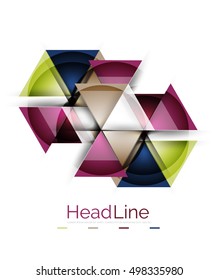 Vector 3d geometric abstract background, triangle template