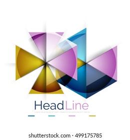 Vector 3d geometric abstract background, triangle template