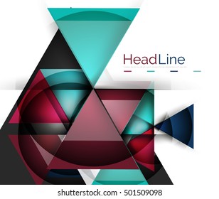 Vector 3d geometric abstract background, triangle template