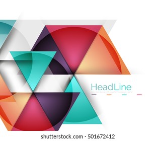Vector 3d geometric abstract background, triangle template