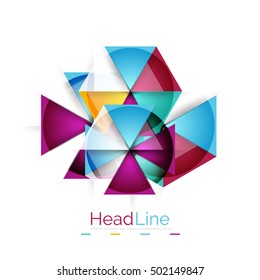 Vector 3d geometric abstract background, triangle template