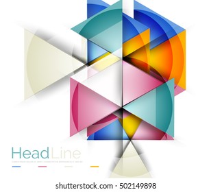 Vector 3d geometric abstract background, triangle template