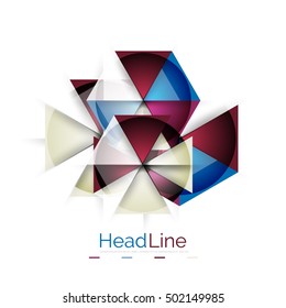 Vector 3d geometric abstract background, triangle template