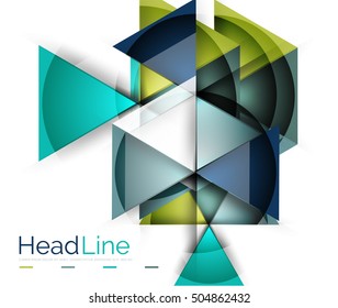 Vector 3d geometric abstract background, triangle template
