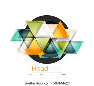 Vector 3d geometric abstract background, triangle template