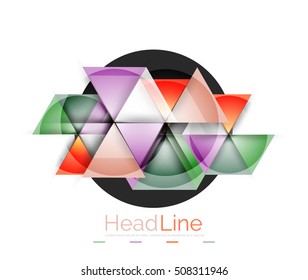 Vector 3d geometric abstract background, triangle template