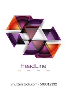 Vector 3d geometric abstract background, triangle template