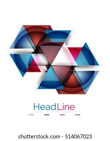 Vector 3d geometric abstract background, triangle template