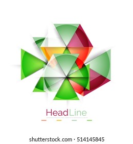 Vector 3d geometric abstract background, triangle template