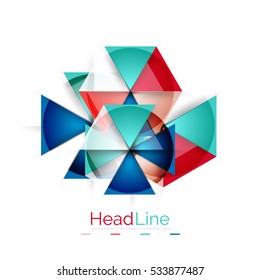 Vector 3d geometric abstract background, triangle template