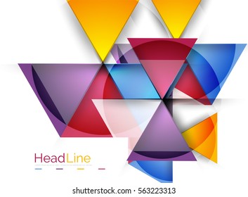 Vector 3d geometric abstract background, triangle template