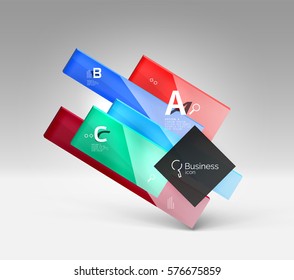Vector 3d geometric abstract background template. Glossy glass plates