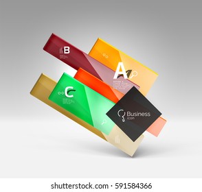 Vector 3d geometric abstract background template. Glossy glass plates