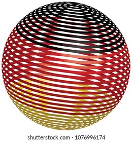 Vector 3D Germany flag made with stripes isolated on white background