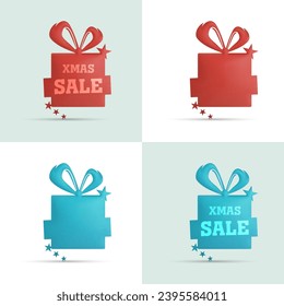 Vector 3d gifts. Christmas decoration. Holiday icons.