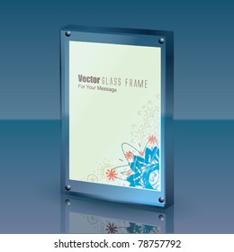 Vector 3D Glass Frame on a Polished Table