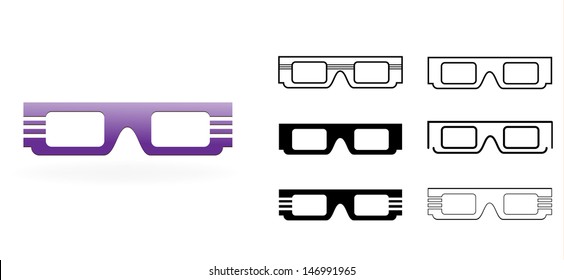 Vector 3D Glasses Icon