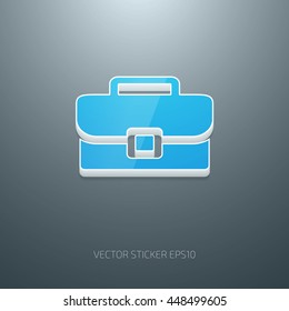 Vector 3d glossy briefcase icon