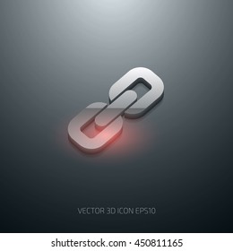 Vector 3d glossy chain link icon