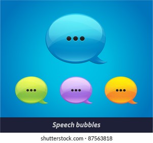 Vector 3d glossy colorful speech bubble