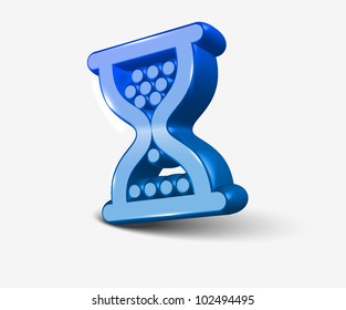 vector 3d glossy hourglass web design element.