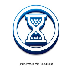 vector 3d glossy hourglass web icon design element.