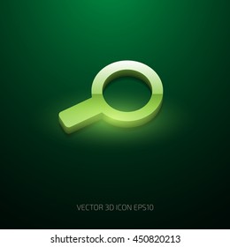 Vector 3d glossy magnifying glass icon