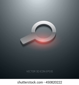 Vector 3d glossy magnifying glass icon